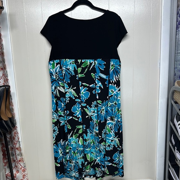 R&K Black and Blue Floral Midi Dress - Picture 4 of 8